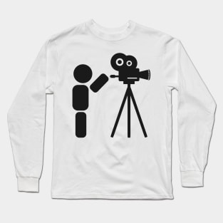 Cameraman abstract drawing Long Sleeve T-Shirt